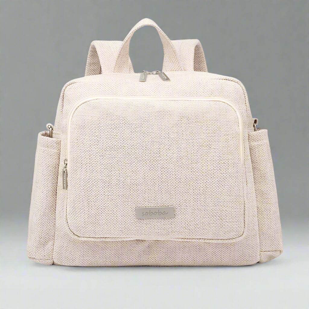 sac à dos à langer imperméable en laine rose