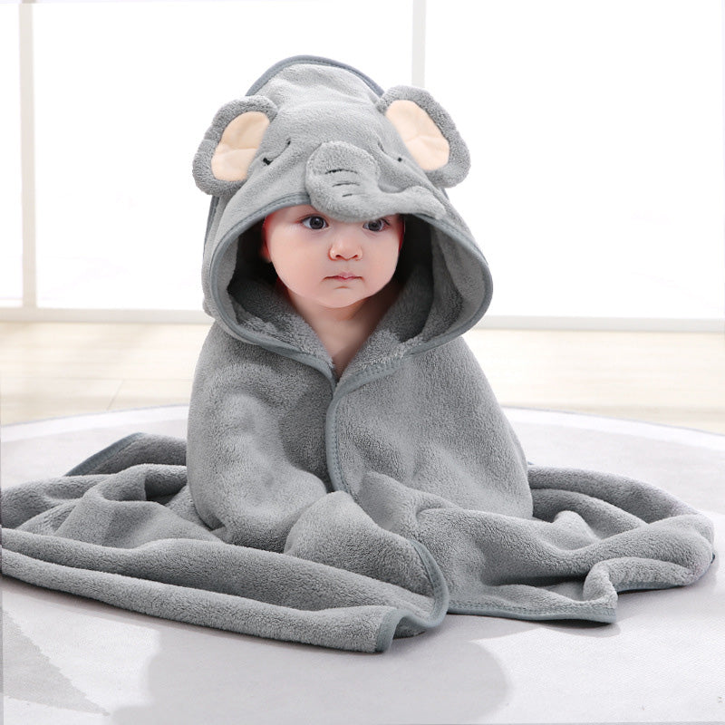 couverture bebe douce à capuche serviette de bain gris