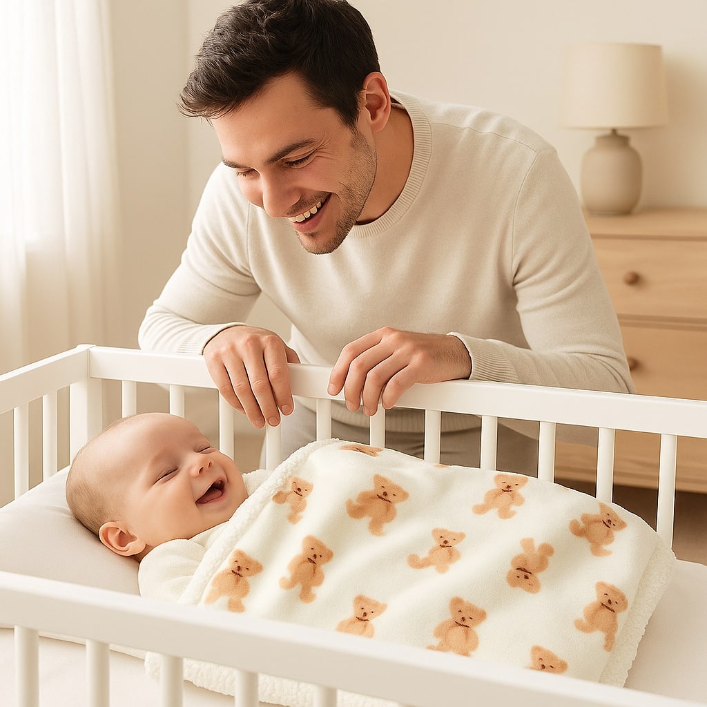 couverture bebe polaire beige création de routine