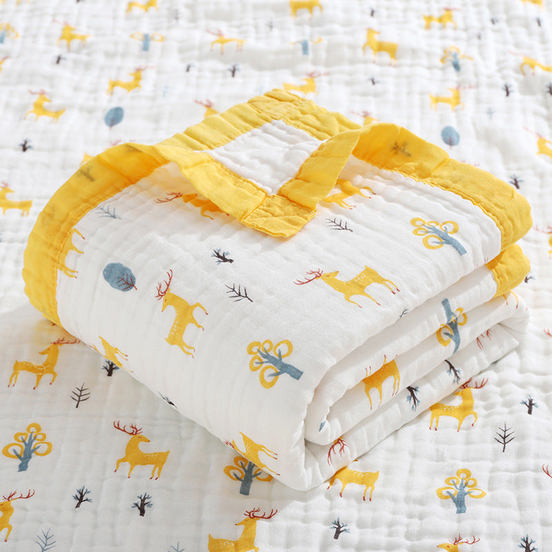 couverture en polaire bebe multifonction jaune respirante