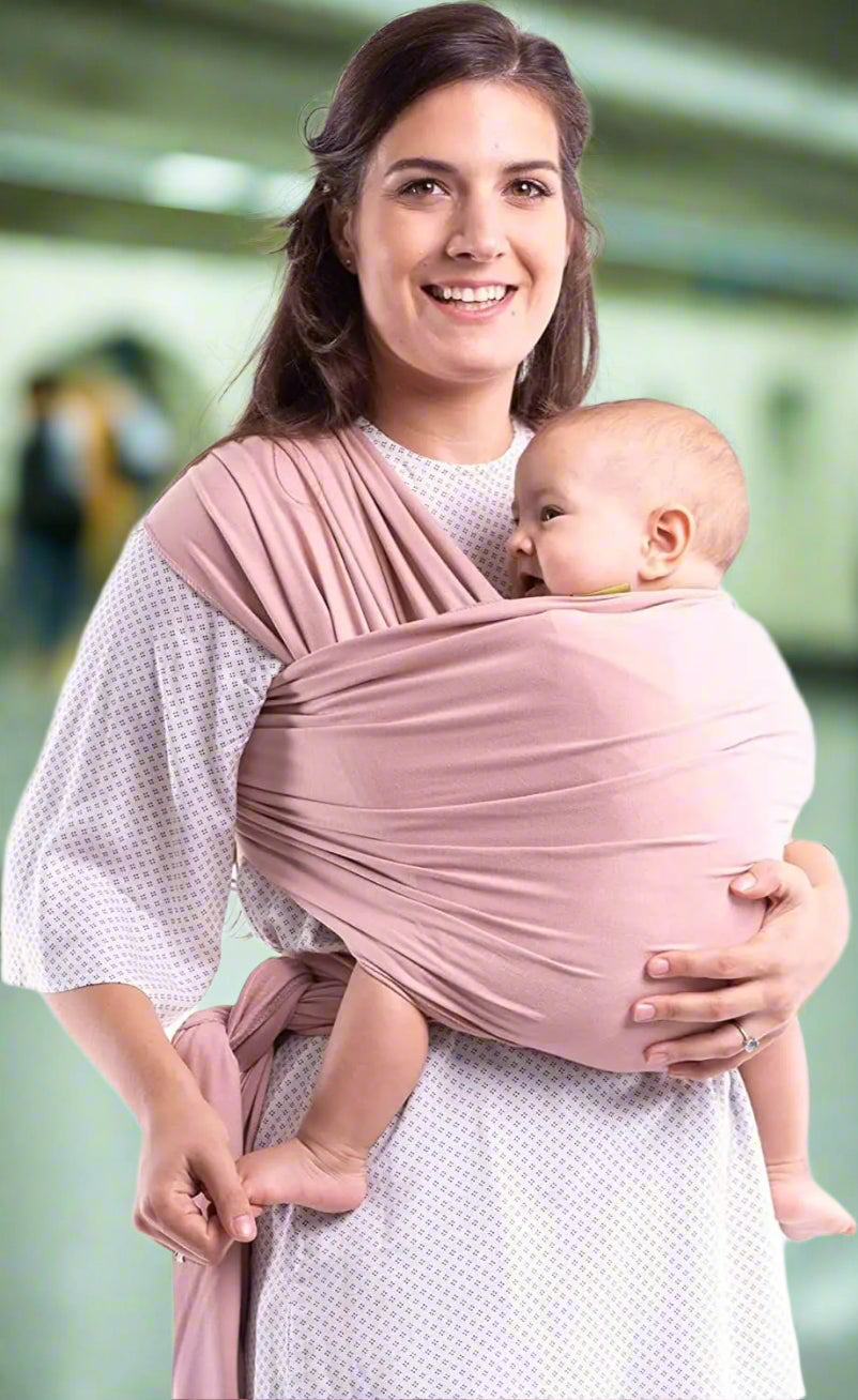 écharpe de portage babycarrier coton extensible rose