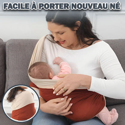 echarpe de portage  bebe coton doux élastique allaitement discret