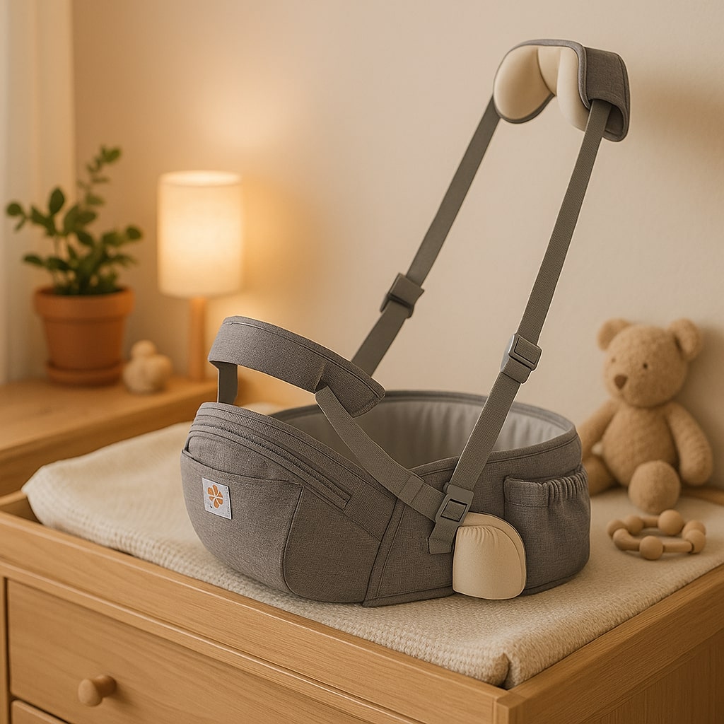 porte-bébé réglable gris léger respirant