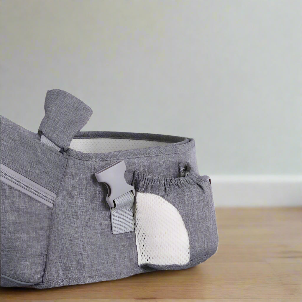 porte-bébé réglable gris poche biberon