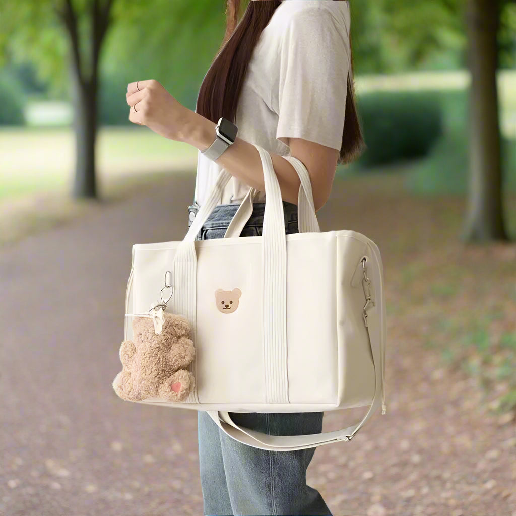 sac de maternité beige